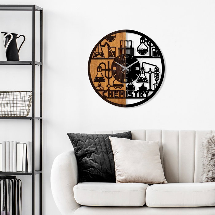 Wallity Reloj de Pared Decorativo de Madera Nogal y Negro Wallity Reloj de Pared Decorativo de Madera Nogal y Negro